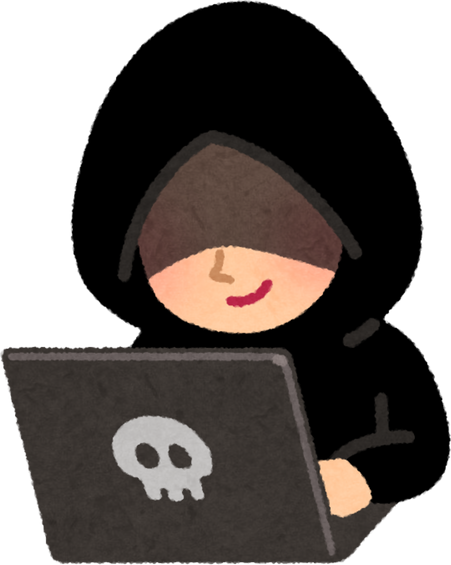 Illustration of a Smiling Hacker with a Laptop