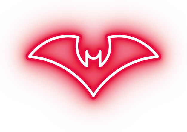 Neon red bat icon
