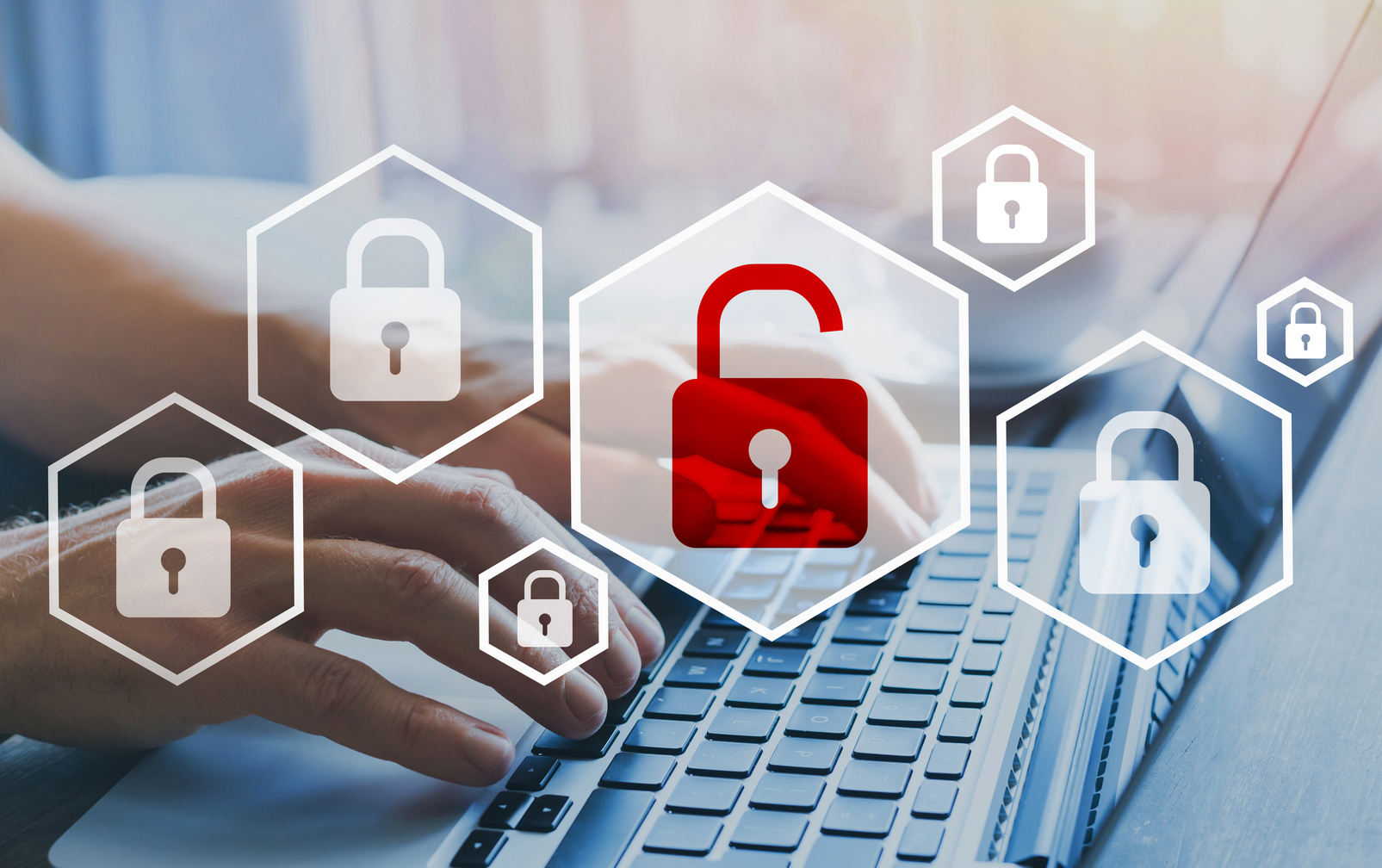 hacker attack and data breach, cybersecurity
