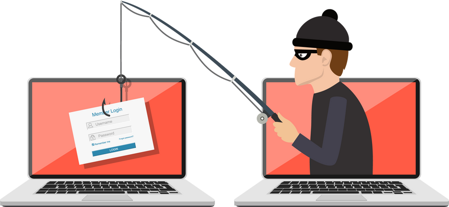Phishing scam, hacker attack
