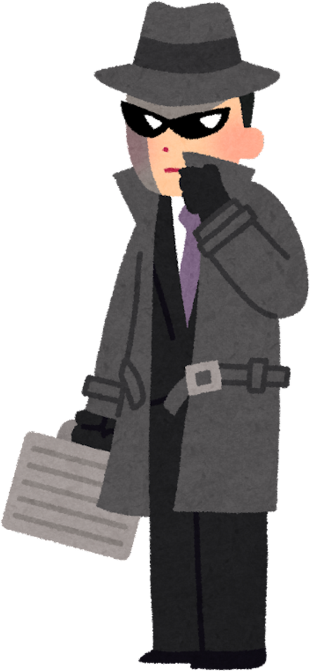 Illustration of a Mysterious Spy Wearing Sunglasses and Trench Coat
